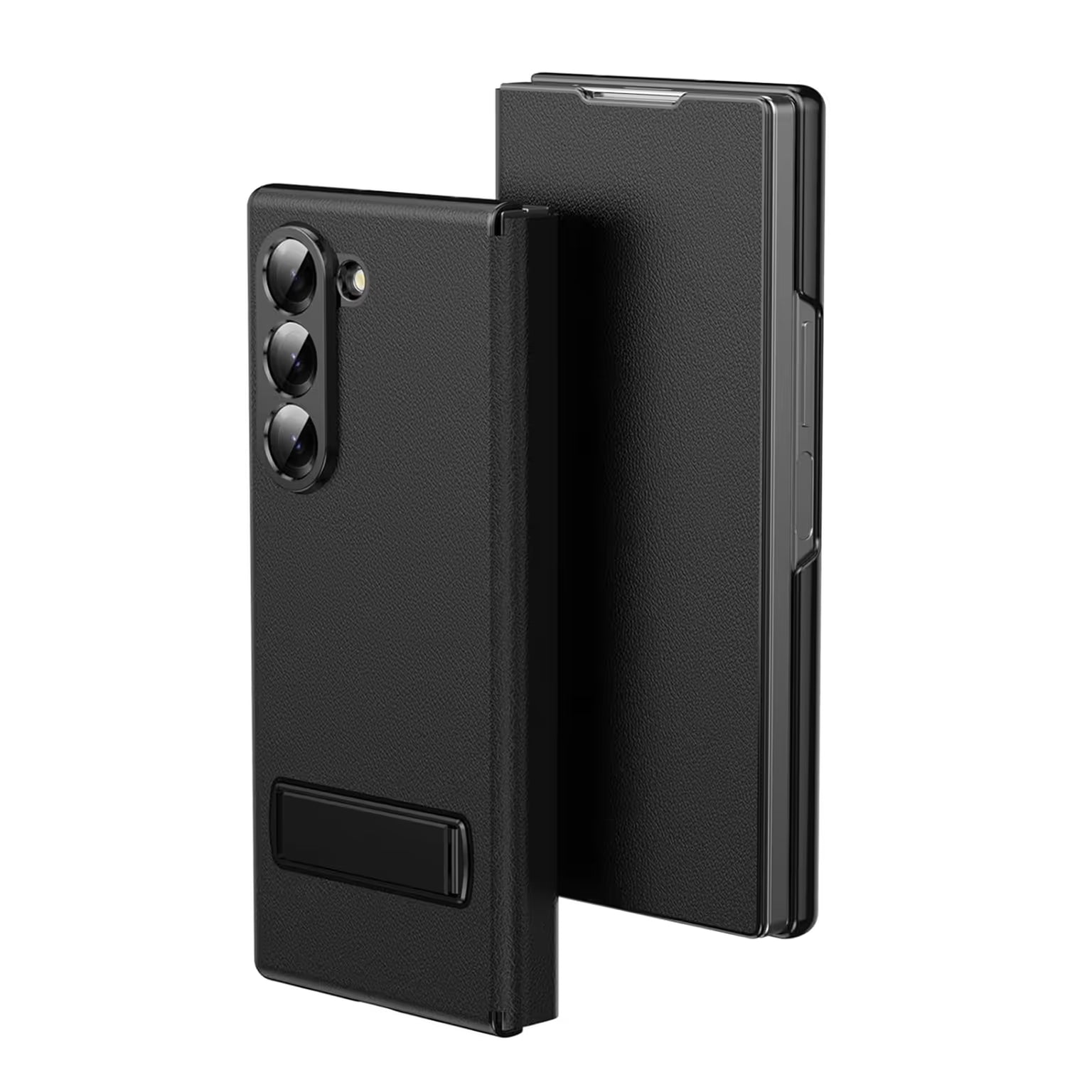 Leather Texture Maghetic Flip Folding Bracket Case With Hinge Protection for Samsung Z Fold6