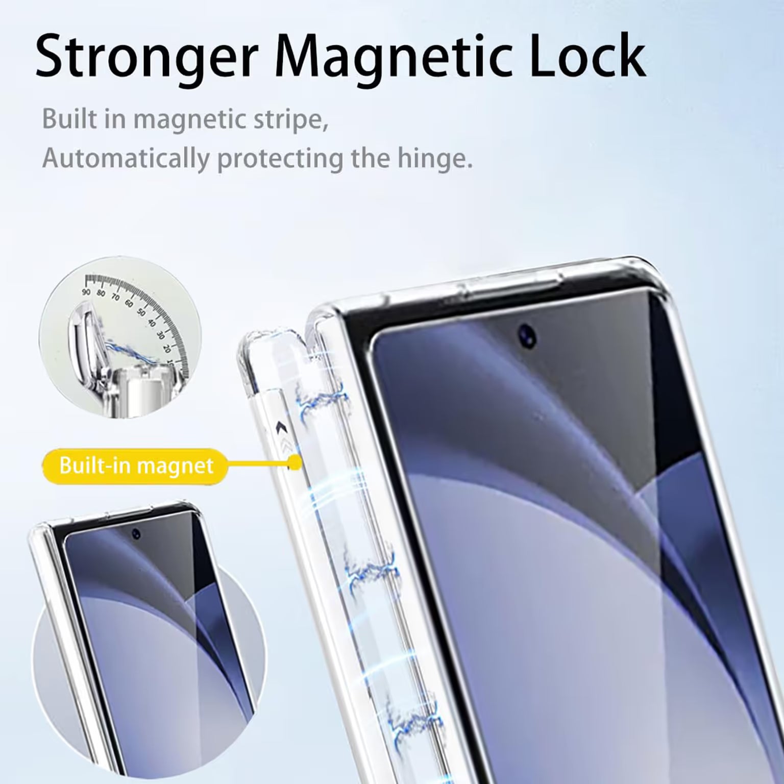 Crystal Clear Transparent Hard Case with Hinge Protection for Samsung Z Fold6