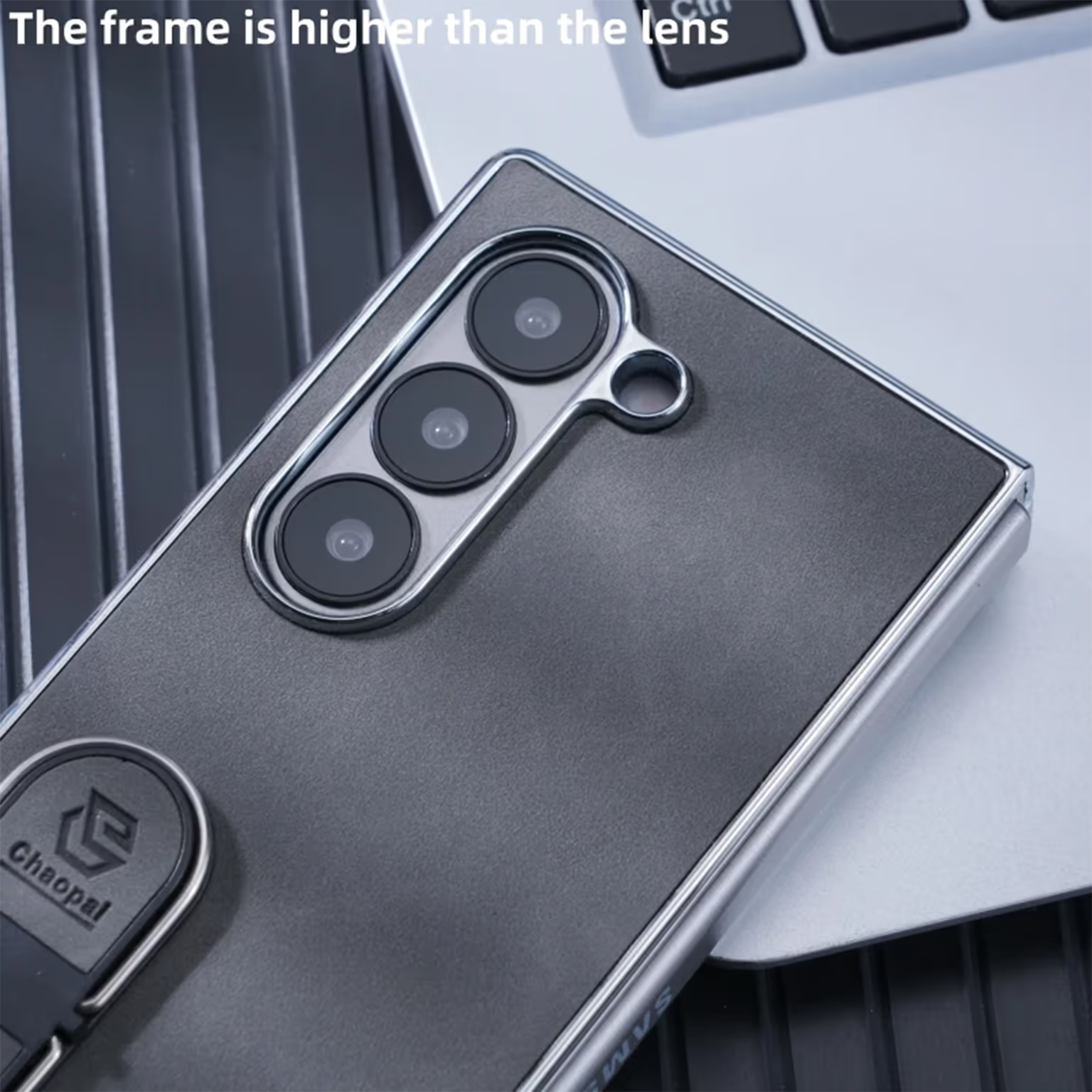 Invisible Kickstand Leather Texture Phone Case for Samsung Z Fold7