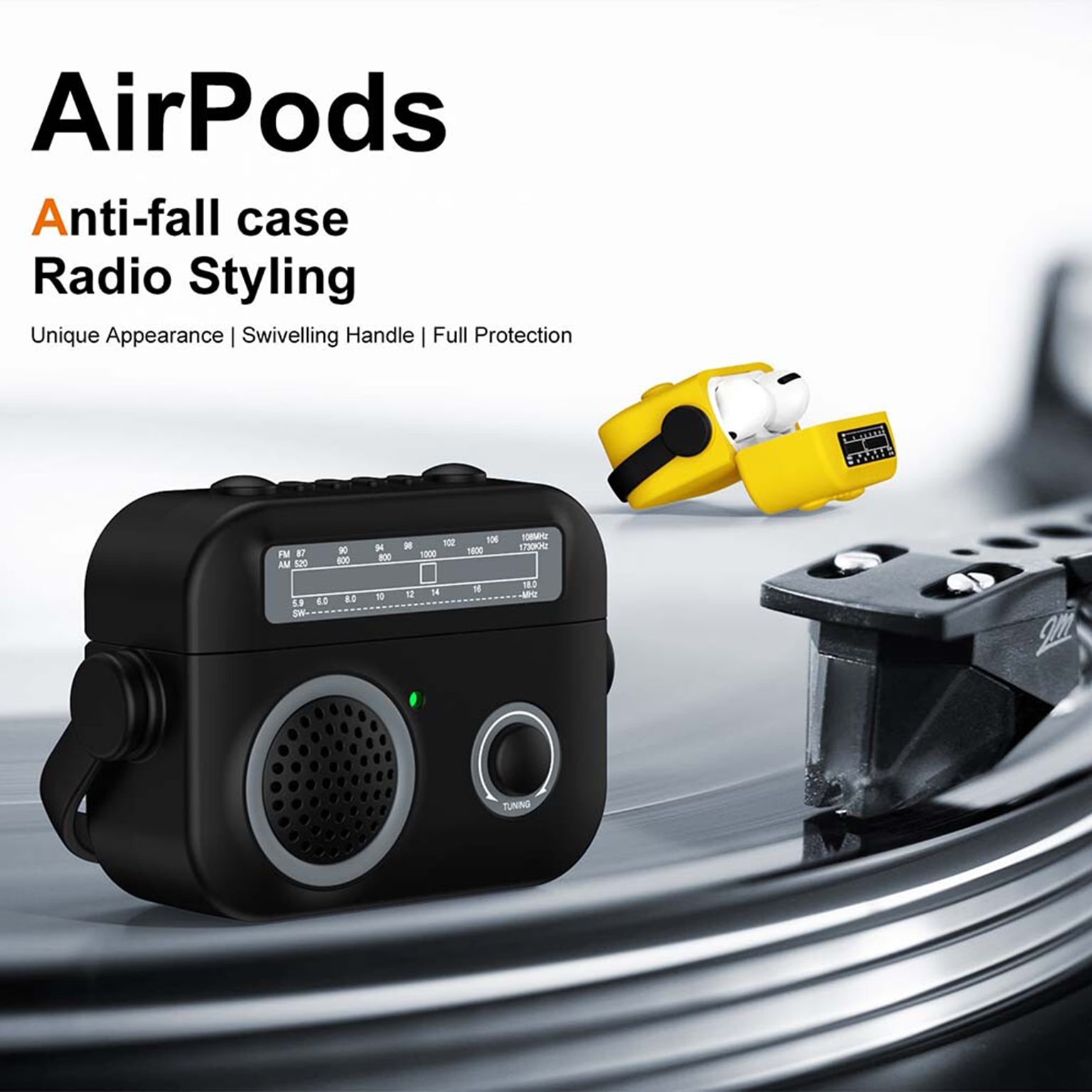 Radio Style Wireless Bluetooth Earphones Shockproof Protective Case for Airpods 4 | 4 ANC
