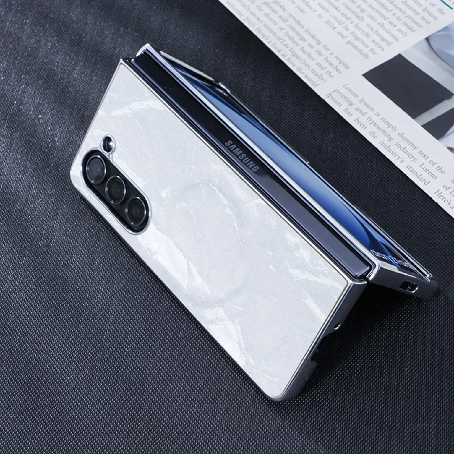 Garrett Texture Wireless Charging Magnetic Phone Case for Samsung Z Fold7