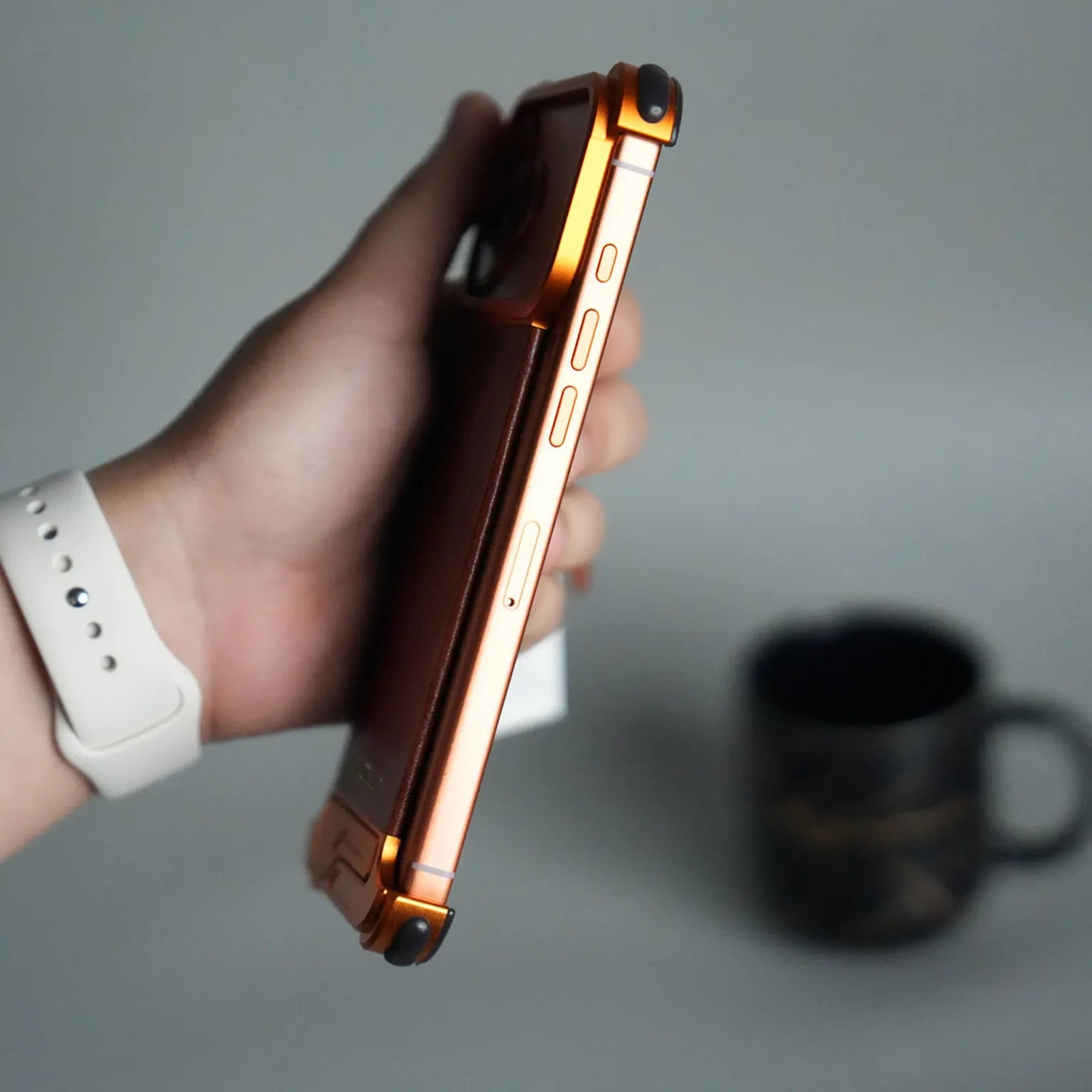 OATSBASF Magnetic Leather Metal Hidden Kickstand Frameless Magsafe Case for iPhone 17 Pro