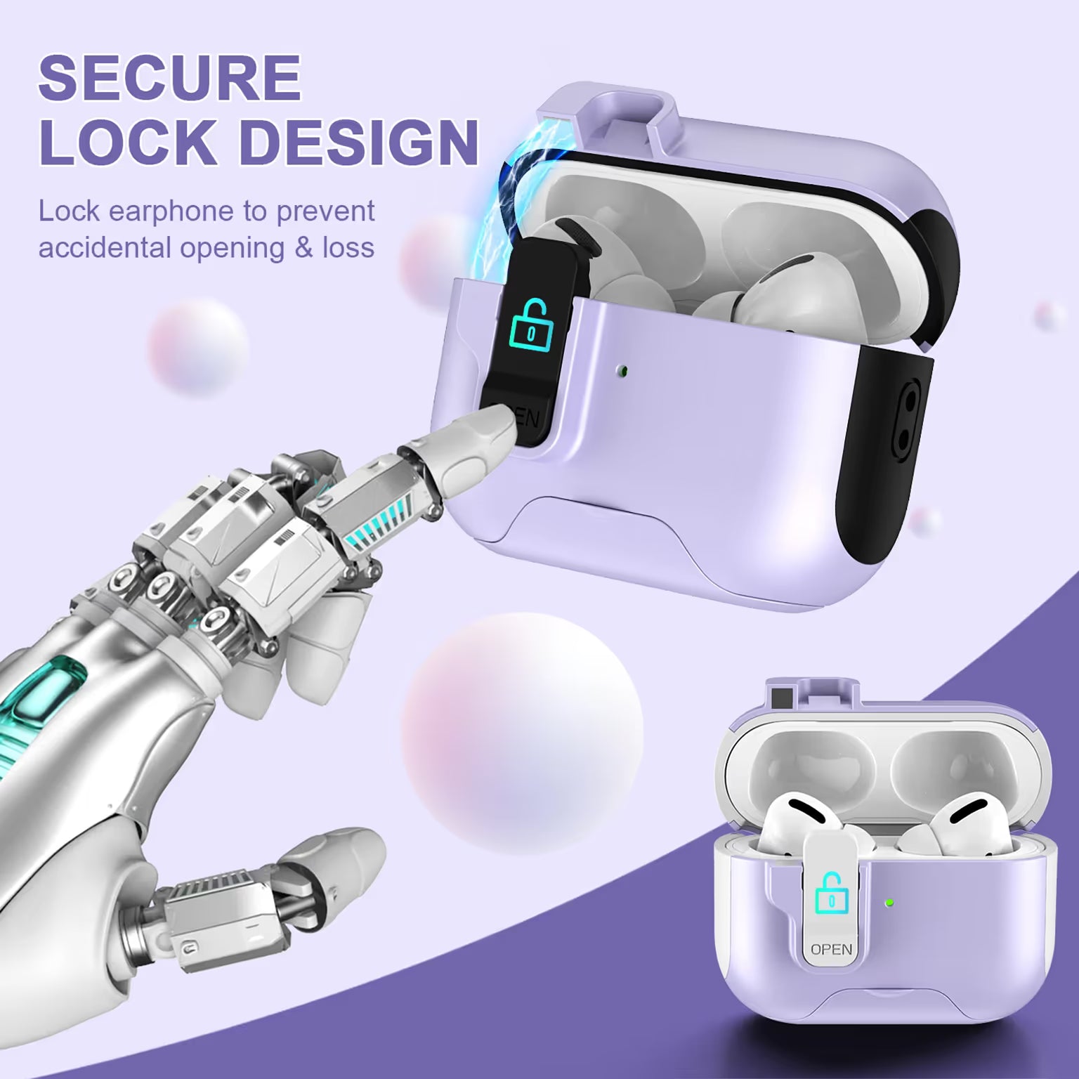 Automatic Pop-up Holder Earphone Case with Switch Lock for Airpods Pro | Pro 2