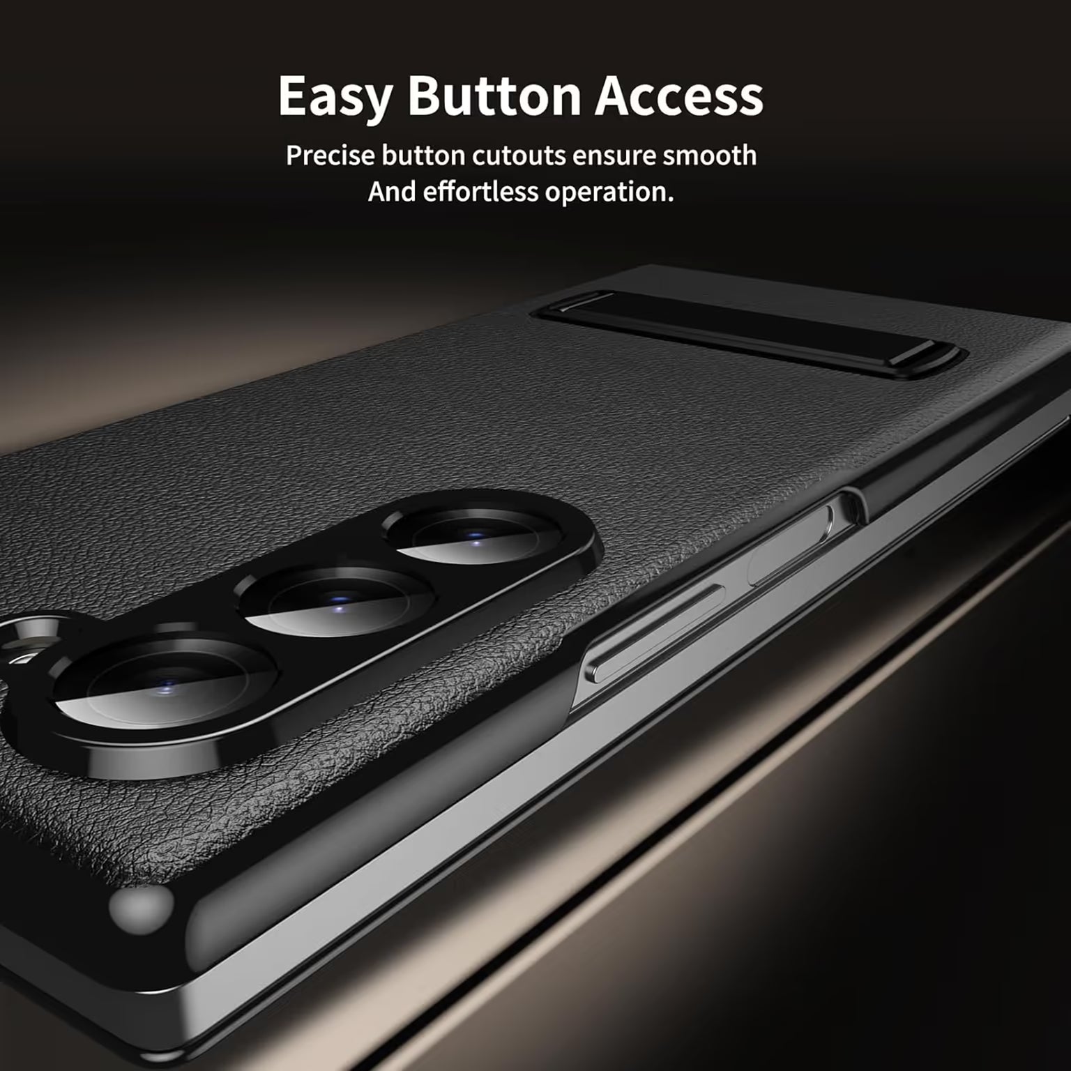 Leather Texture Maghetic Flip Folding Bracket Case With Hinge Protection for Samsung Z Fold6