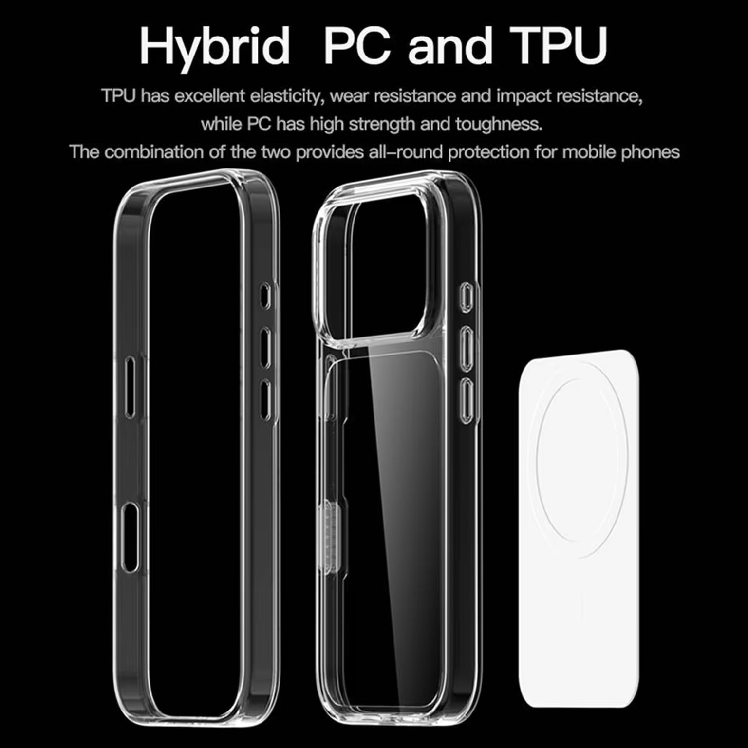 Strong Magnet Acrylic Crystal Clear Back Camera Control Magsafe Case for iPhone 17 Pro Max