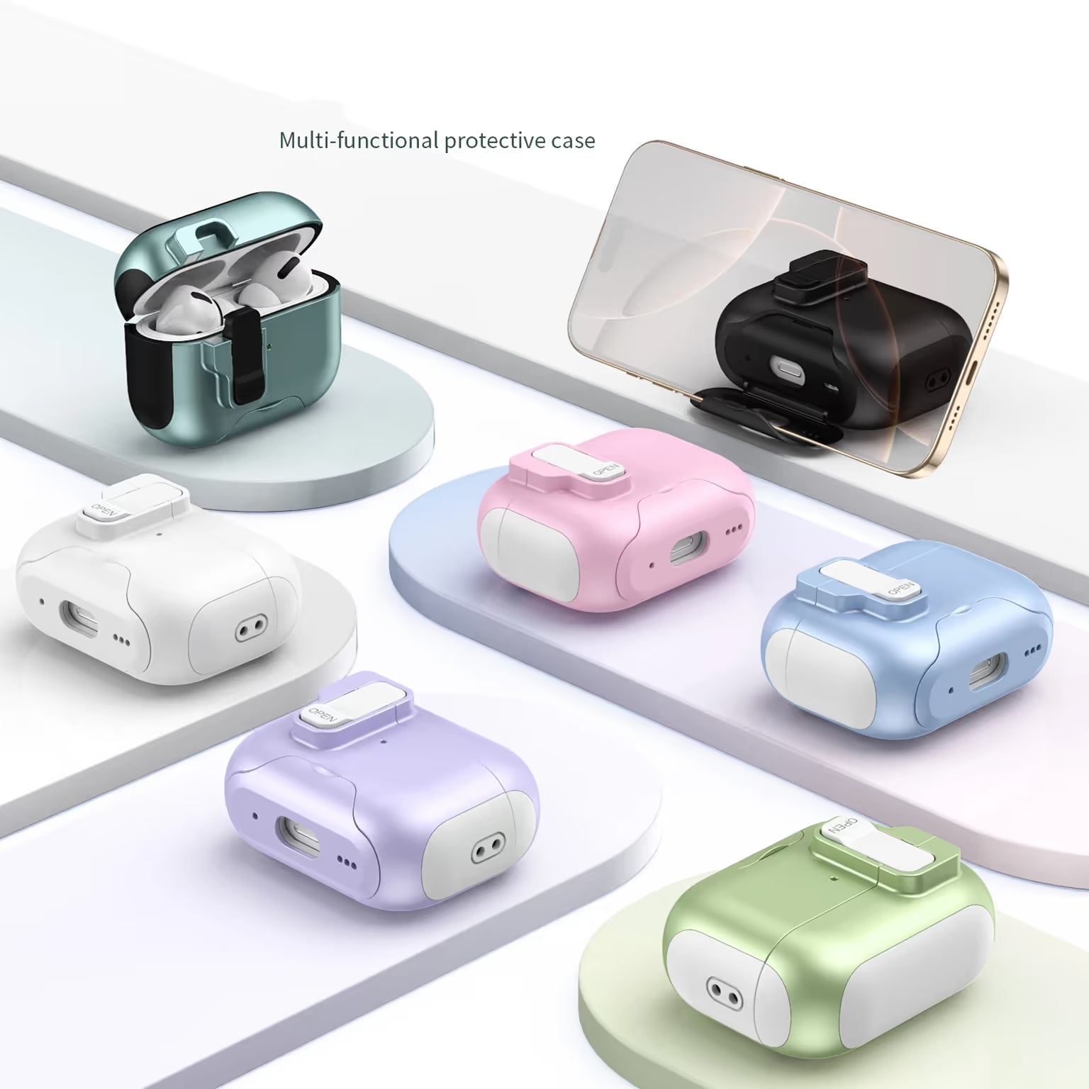 Automatic Pop-up Holder Earphone Case with Switch Lock for Airpods Pro | Pro 2