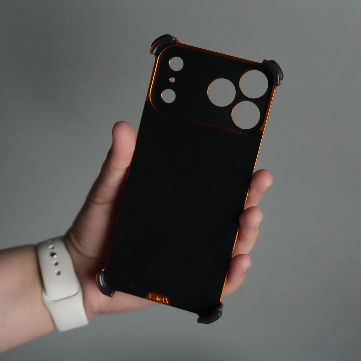 OATSBASF Metal Skeleton Shape PU Leather Magnetic Frameless Magsafe Case for iPhone 17 Pro