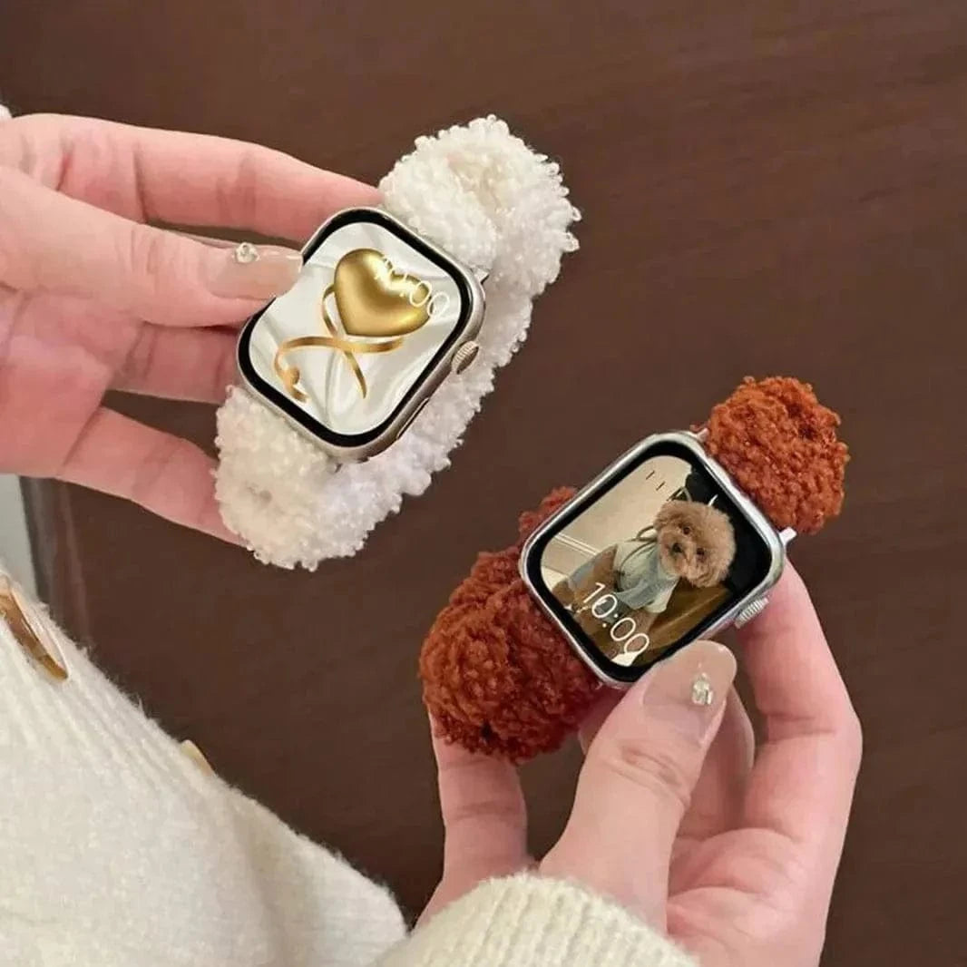 Fluffy Scrunchie Elastic Band for Apple Watch 38 | 40 | 41 | 42mm S10