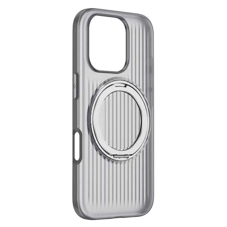 Cases & Covers for iPhone 16 Pro Max / Silver / With MagSafe Fluted Texture Magnetic kickstand Matte Phone Back Case for iPhone