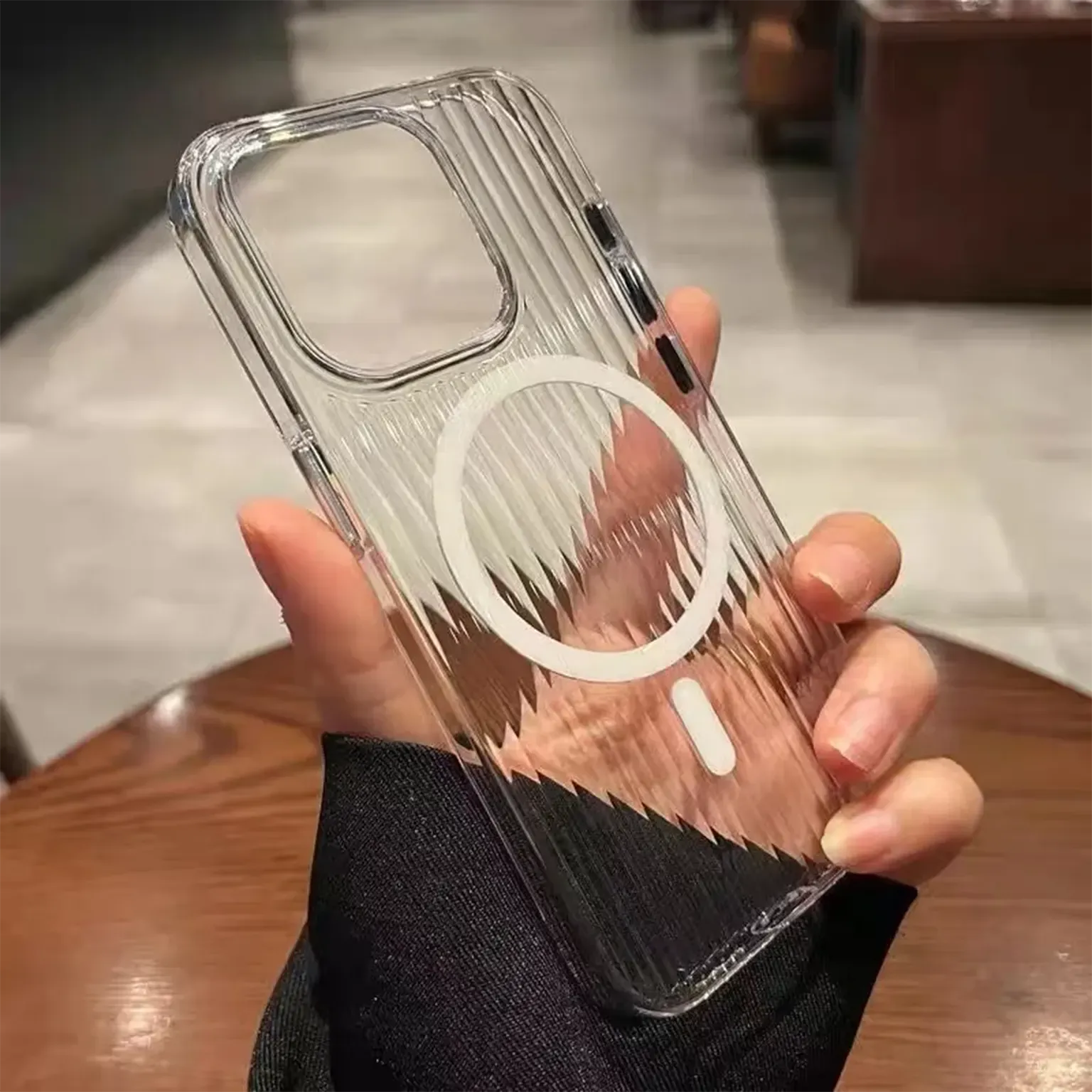 Cases & Covers Fluted Texture Magsafe Clear Case for iPhone 15 Pro