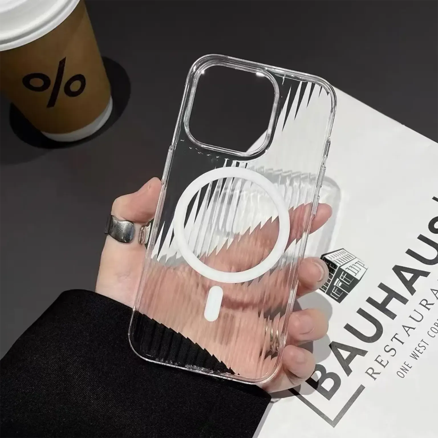 Cases & Covers Fluted Texture Magsafe Clear Case for iPhone 15 Pro