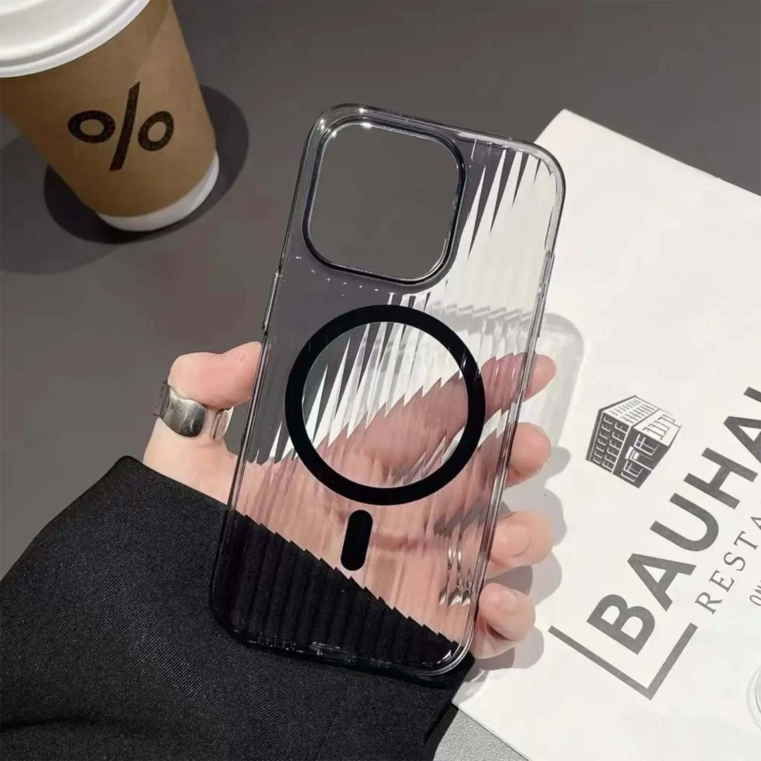 Cases & Covers Fluted Texture Magsafe Clear Case for iPhone 15 Pro