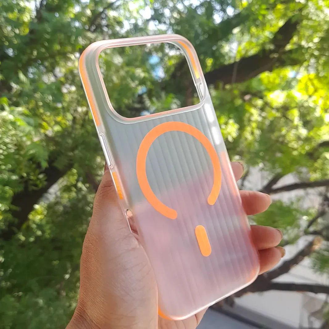 Cosmic Orange Fluted Texture Magsafe Matte Case for iPhone 17 Pro Max Cases & Covers