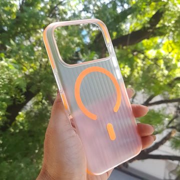 Cosmic Orange Fluted Texture Magsafe Matte Case for iPhone 17 Pro Max Cases & Covers