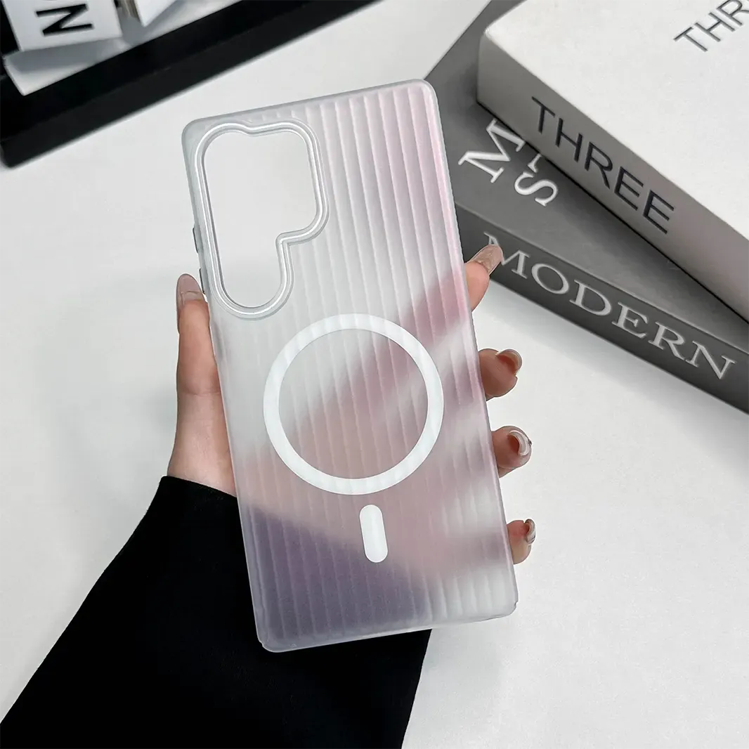 White / with magsafe Fluted Texture MagSafe Matte Case for Samsung S23 Ultra Cases & Covers