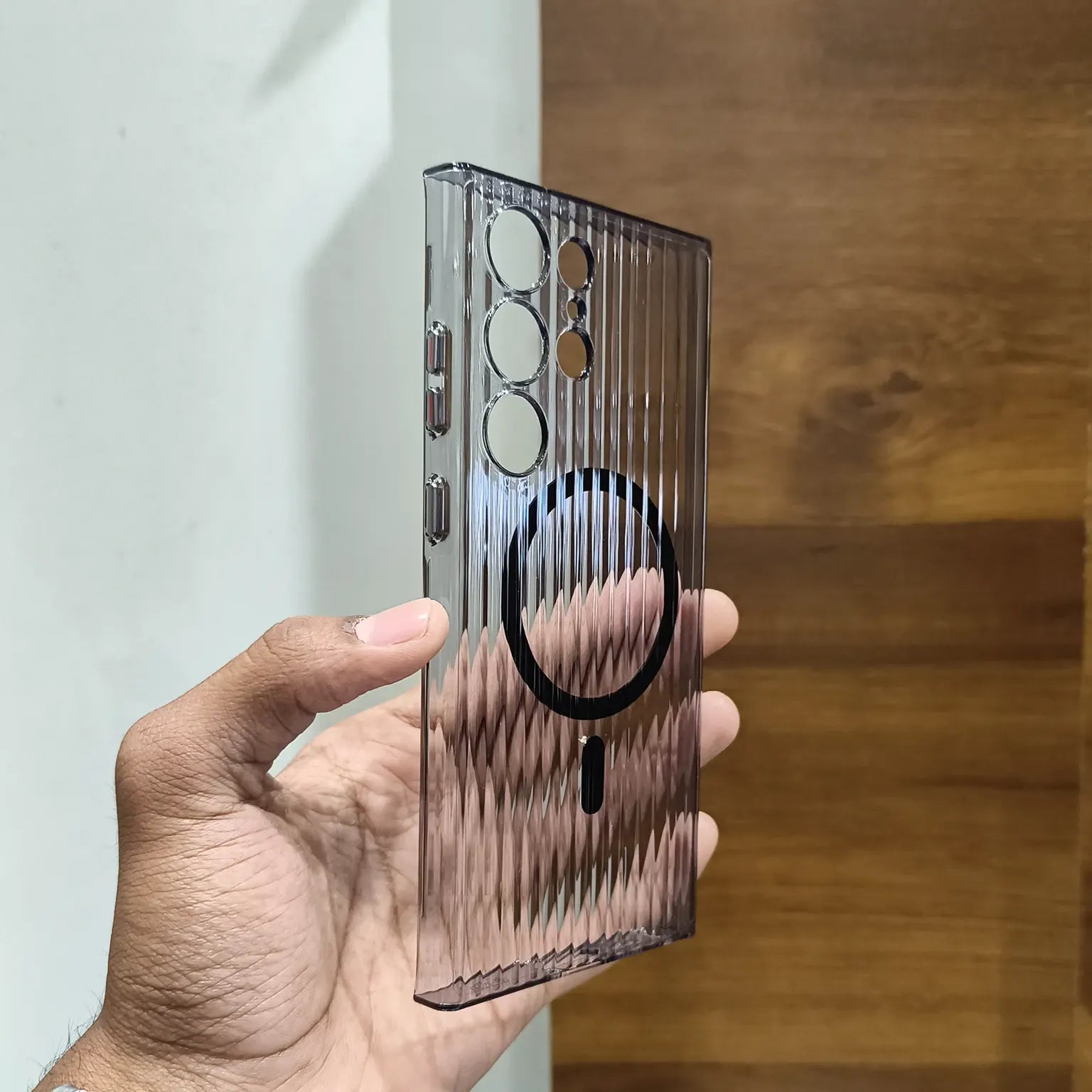 Cases & Covers Fluted Texture MagSafe Transparent Case for Samsung S23 Ultra