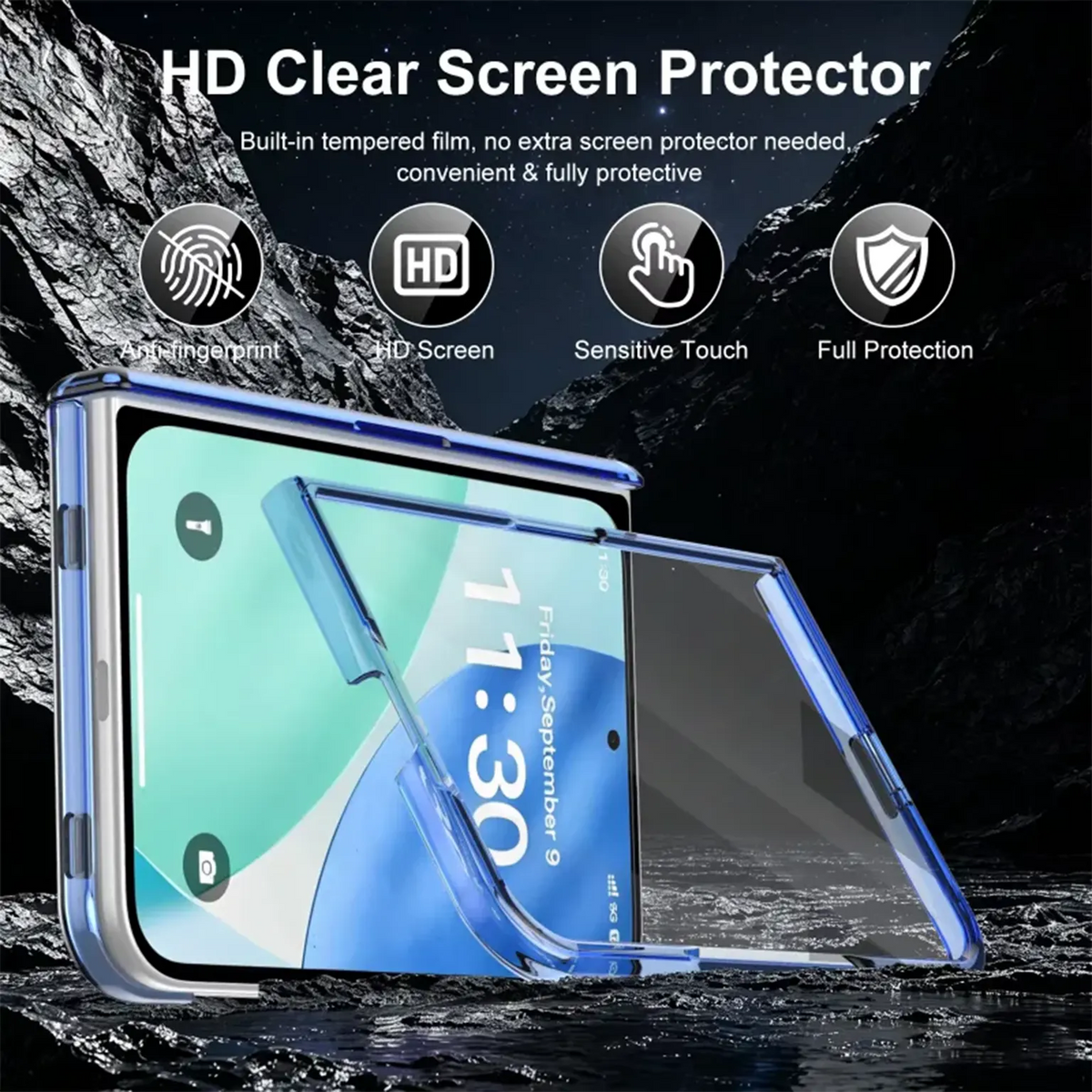 Foldable Camera Protective Crystal Clear Magnetic Magsafe Hard Case with Hinge Protection for iPhone Duo