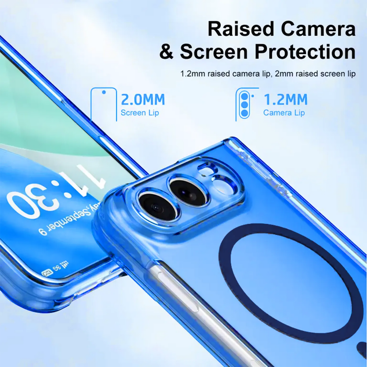 Foldable Camera Protective Crystal Clear Magnetic Magsafe Hard Case with Hinge Protection for iPhone Duo
