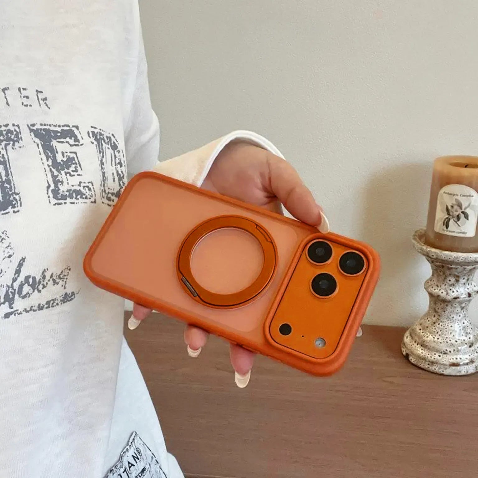 Cases & Covers Frosted Matte 360 Degree Rotatable Magnetic Kickstand Hard Case for iPhone 17 Pro