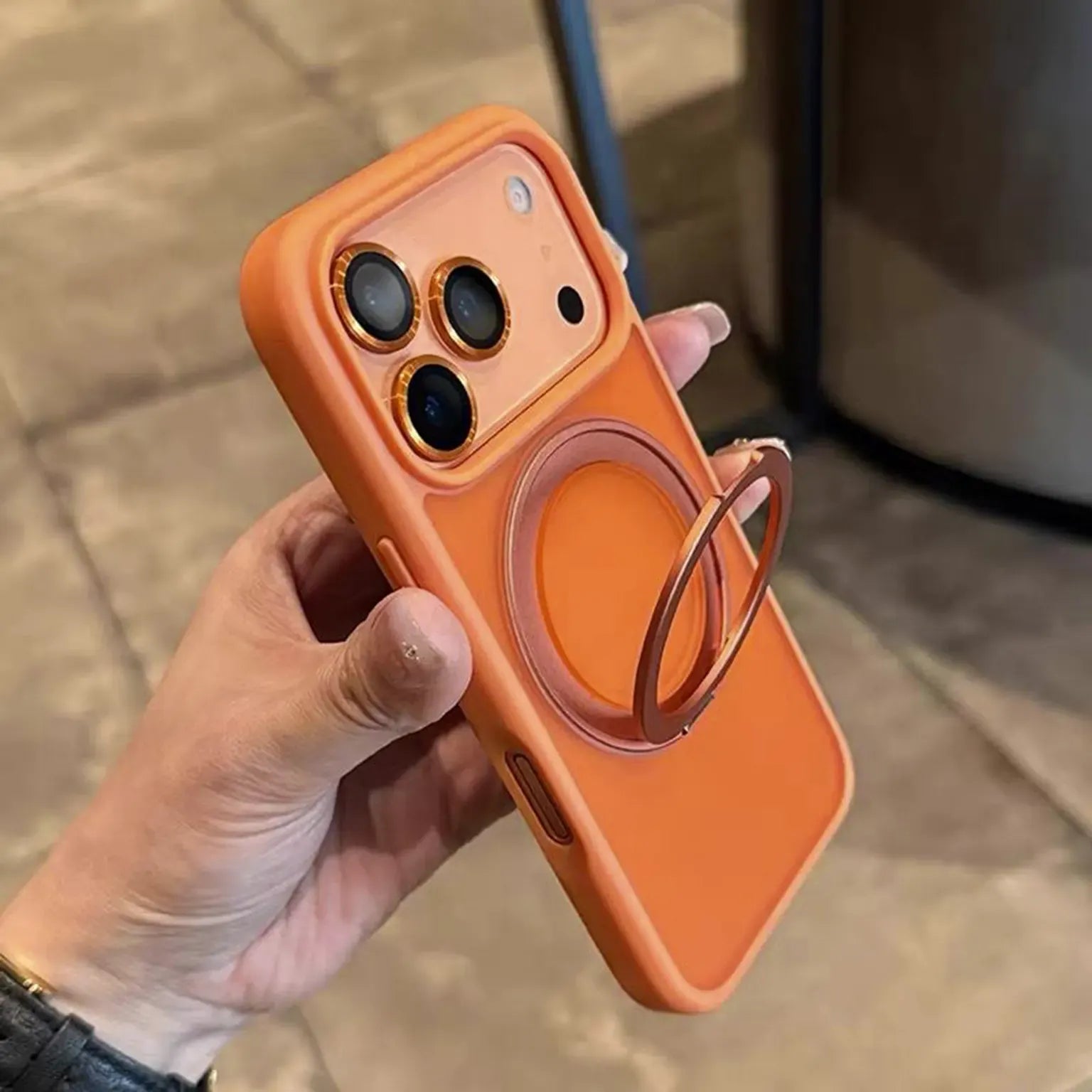 Cases & Covers Frosted Matte 360 Degree Rotatable Magnetic Kickstand Hard Case for iPhone 17 Pro