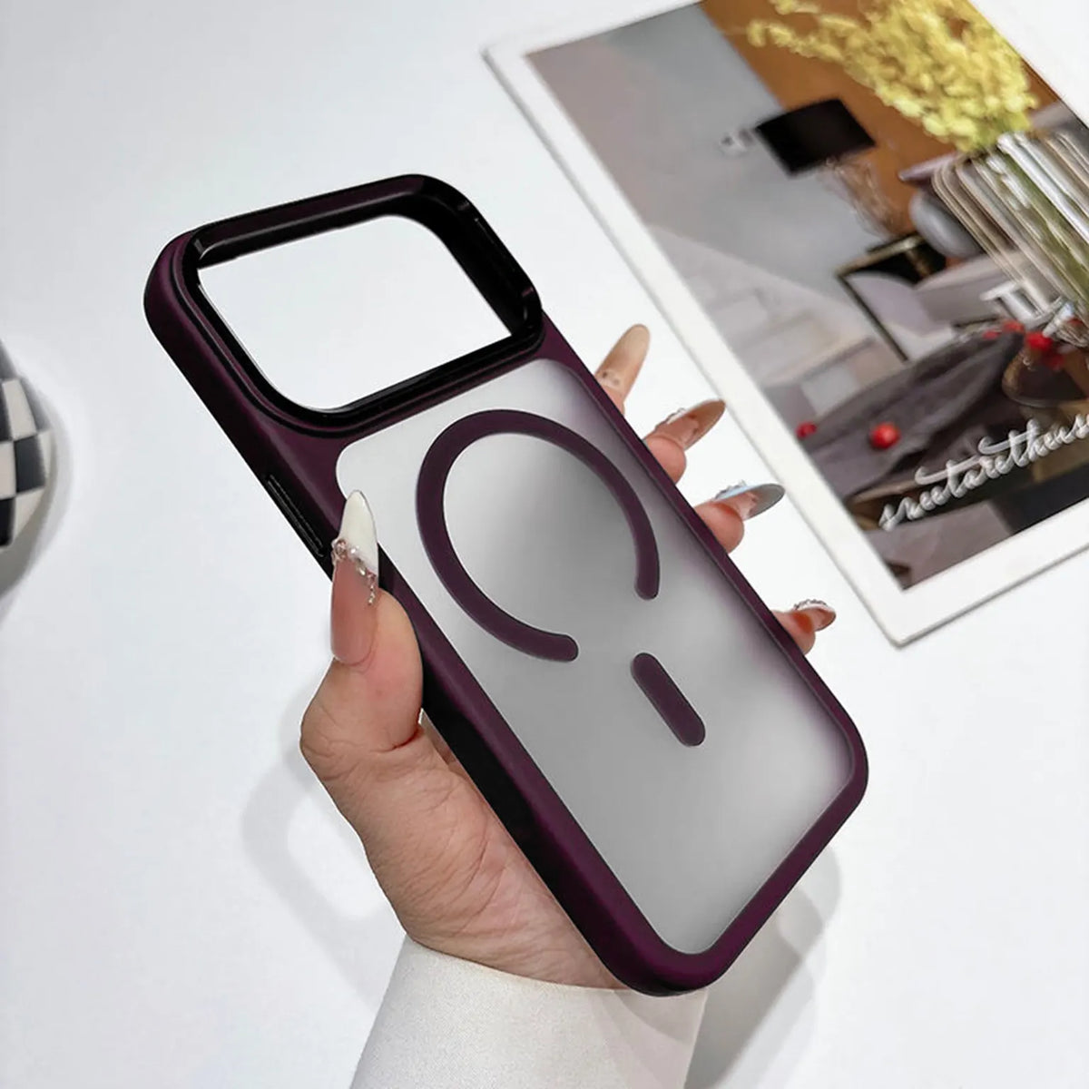 Frosted Matte Detatchable camera Metal Frame Magsafe Hard Case for iPhone 18 Pro
