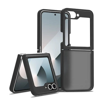 Cases & Covers for Samsung Z Flip5 / Black Frosted Semi Transparent Phone Back Case for Samsung Galaxy Z Flip