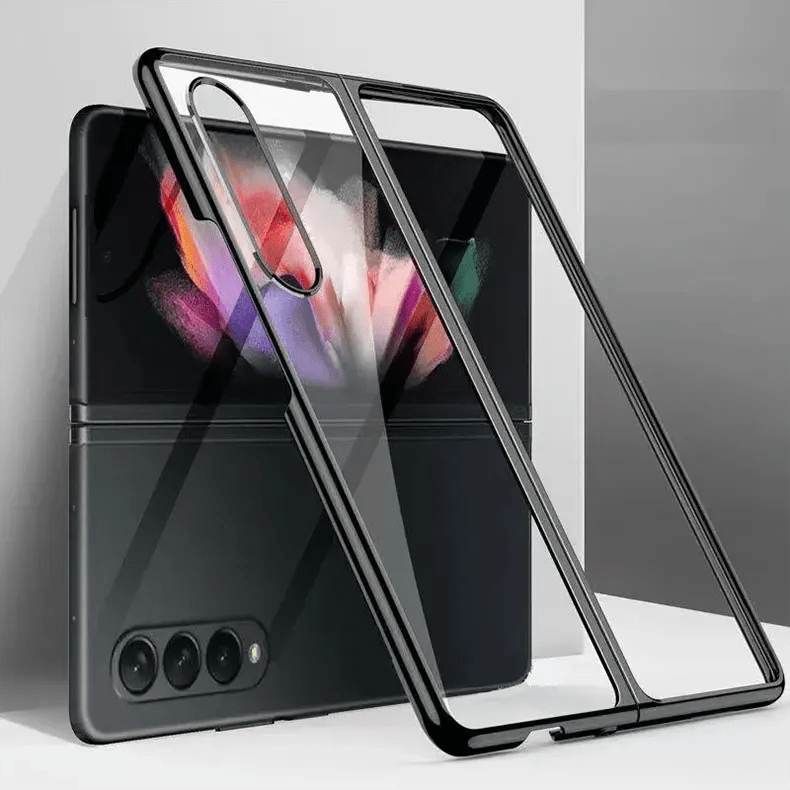 Cases & Covers for Samsung Z Fold5 / Black Full Electroplating Frame Transparent clear Case for Samsung Z Fold