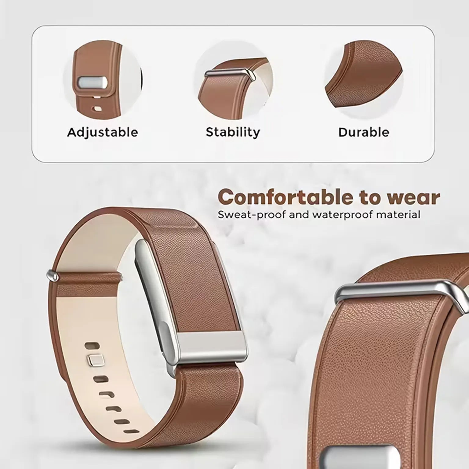 Watch Bands Genuine Leather Replacement Band Strap for Whoop 5.0 (MG) ECG | LIFE