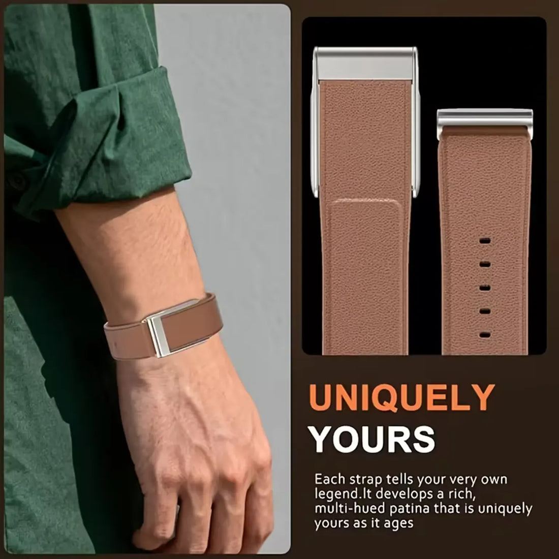 Watch Bands Genuine Leather Replacement Band Strap for Whoop 5.0 PEAK