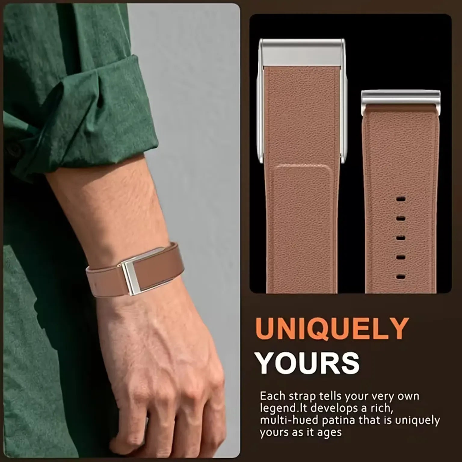 Watch Bands Genuine Leather Replacement Band Strap for Whoop 5.0 PEAK