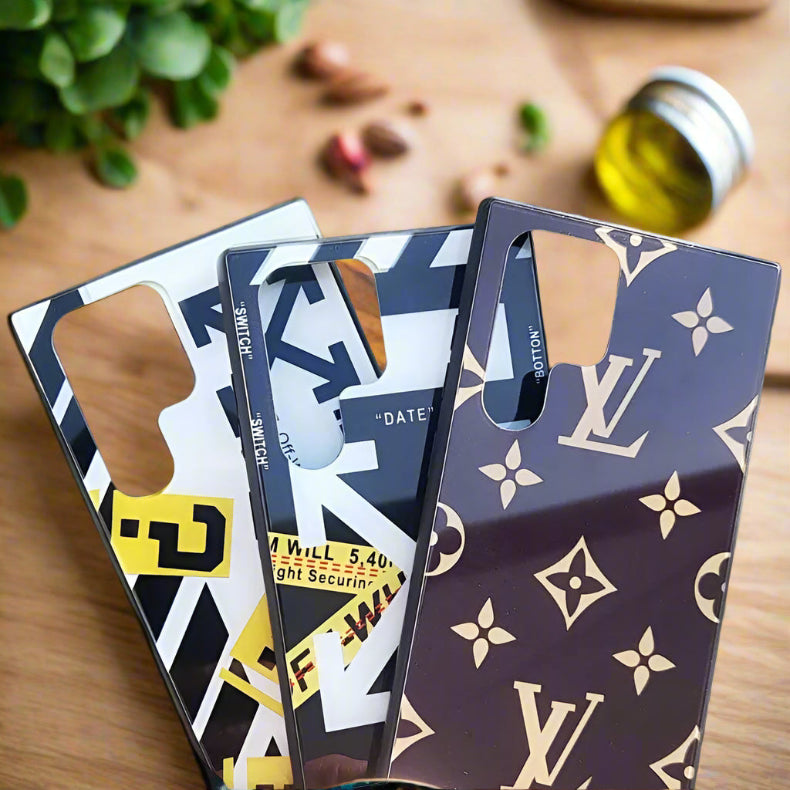 Cases & Covers for Glass Print Soft Edges Hard Phone Back Case Cover for Samsung Galaxy