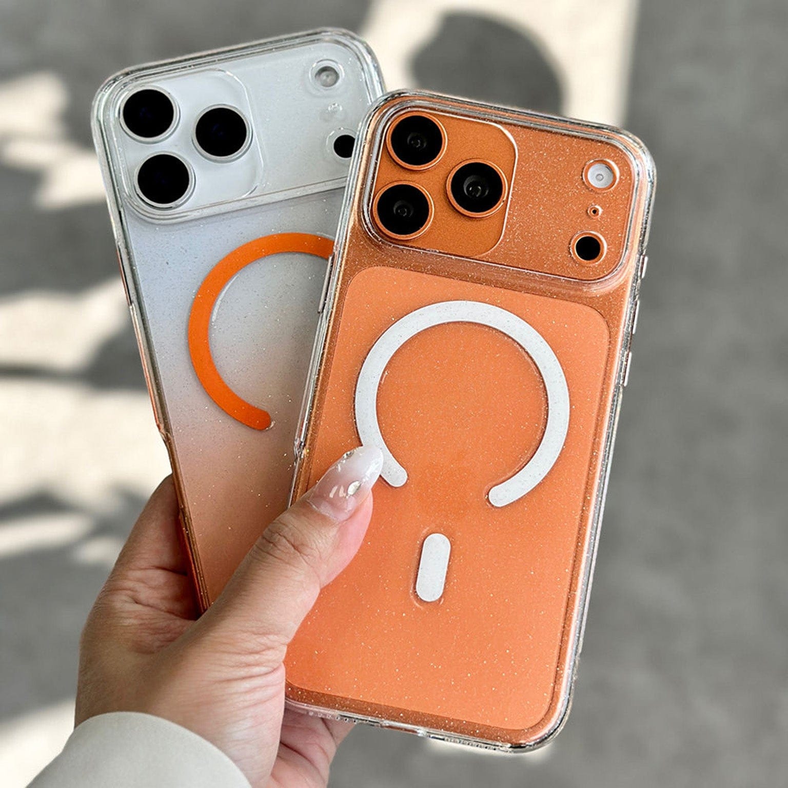 Cases & Covers Glitter Magnetic Magsafe Transparent Camera Protective Case for iPhone 17 Pro Max