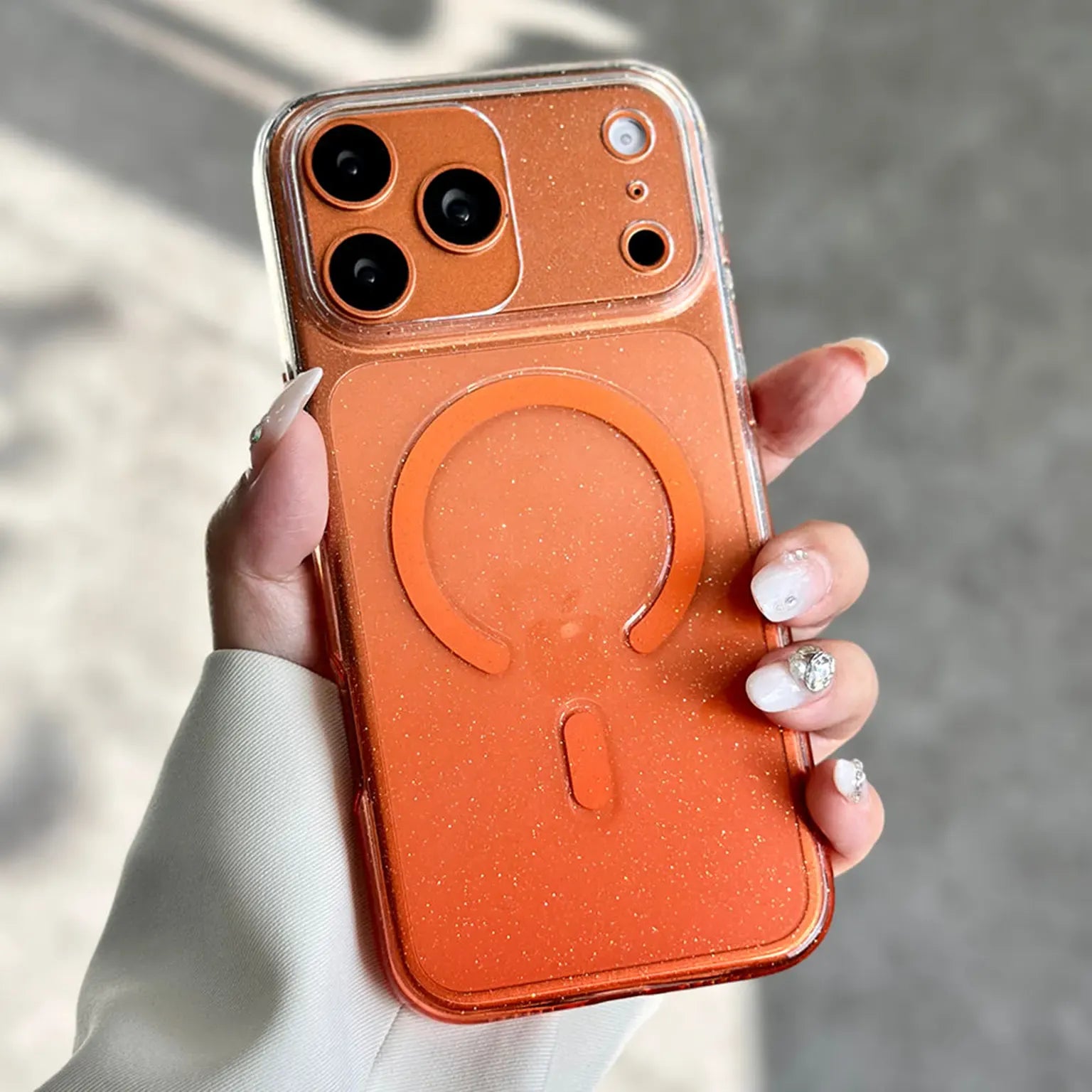 Cases & Covers Glitter Magnetic Magsafe Transparent Camera Protective Case for iPhone 17 Pro Max