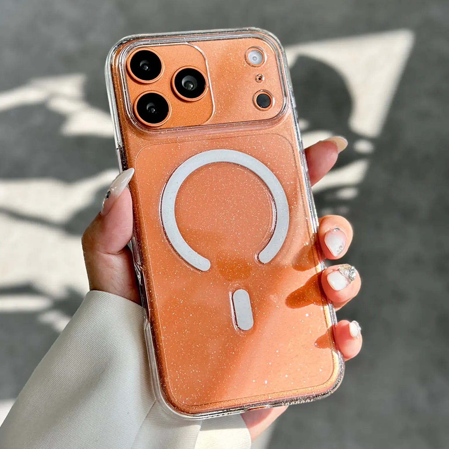 Cases & Covers Glitter Magnetic Magsafe Transparent Camera Protective Case for iPhone 17 Pro Max