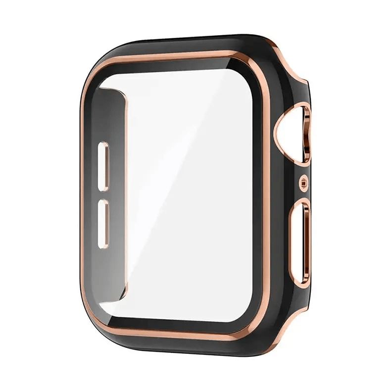 Cases & Covers for 45mm / Black Bronze Gold Glossy Hard PC Built-in Glass Screen Protector Case for Apple Watch