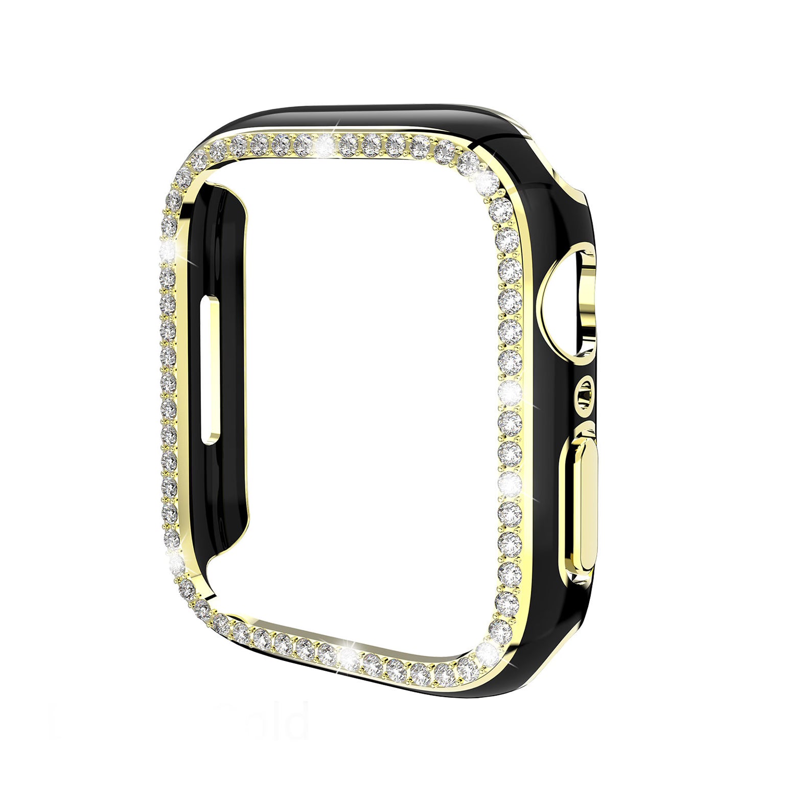 Cases & Covers Glossy Single Rhinestone Frame 360 Degree Hard Body Bumper for Apple Watch 45mm