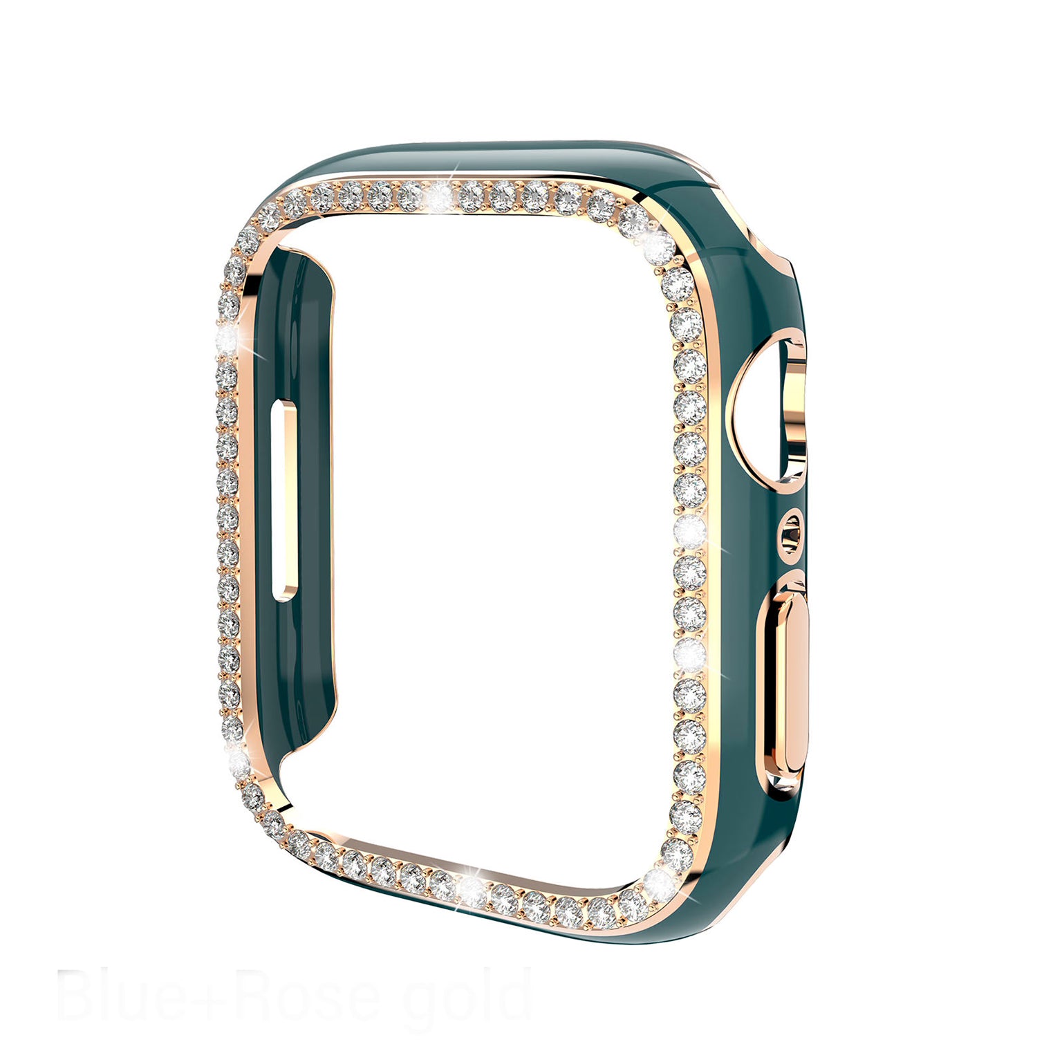 Cases & Covers Glossy Single Rhinestone Frame 360 Degree Hard Body Bumper for Apple Watch 45mm