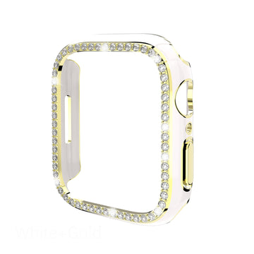 Cases & Covers Glossy Single Rhinestone Frame 360 Degree Hard Body Bumper for Apple Watch 45mm