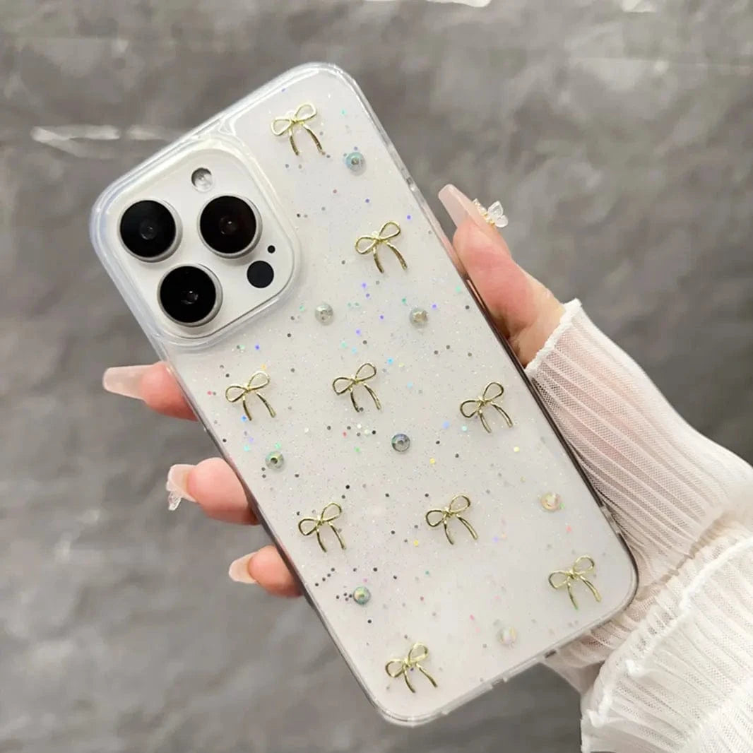 3D Cute Korean Design Transparenrt Hard Case for iPhone 15 Plus