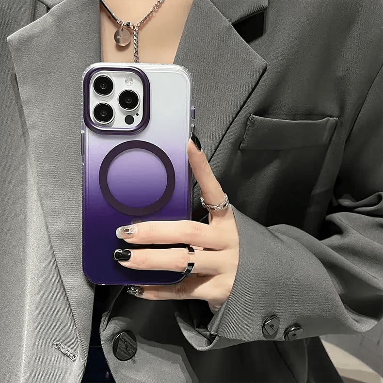Cases & Covers for iPhone 14 Pro Max / Purple Gradient Color Frosted Magnetic Magsafe Hard Case for Apple iPhone