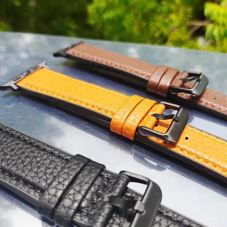 Grainy Leather Texture Silicone Band for Apple Watch 38 | 40 | 41 | 42mm S10