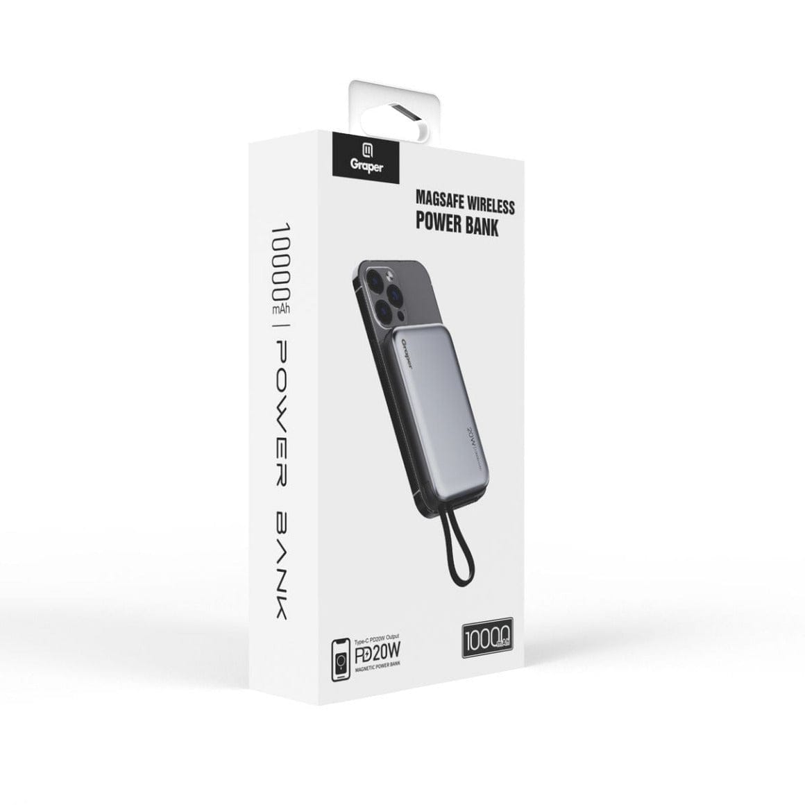 ktusu Graper Power Bank Graper 20W 10000mAh Wireless Power Bank | Fast Charging Type-C PD Portable Charger