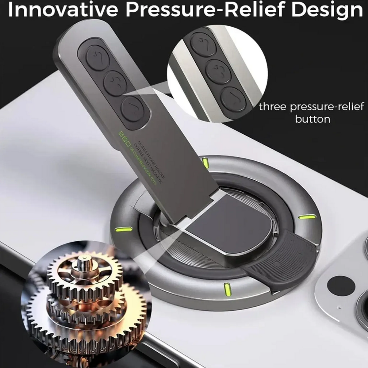 Graper 3-in-1 Multi Angle Adjustable MagSafe Magnetic Ring Grip for Magsafe Function Built in Cases