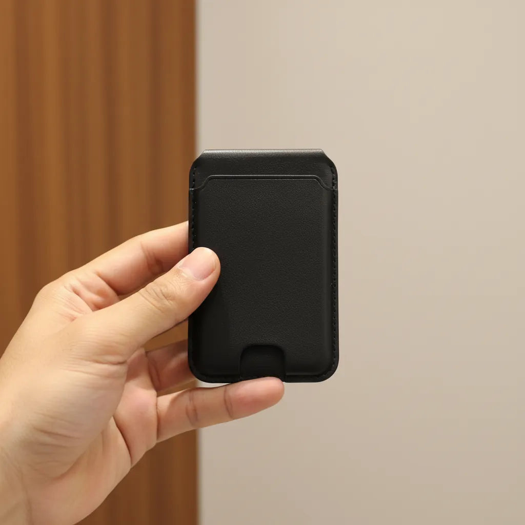 Card Holder Graper 4 Card Storage Magnetic Card Holder Leather Stand Wallet for iPhone