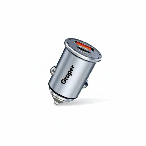 Power Accessories Graper 45W Fast Car Charger Type-C + USB-A GRCH003