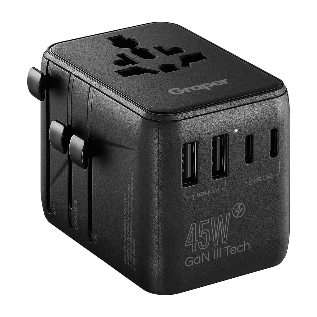 Graper 45W GaN 5 Port + 2 AC Travel Adapter GRCH002 KTSUF7OGA 8954284458595