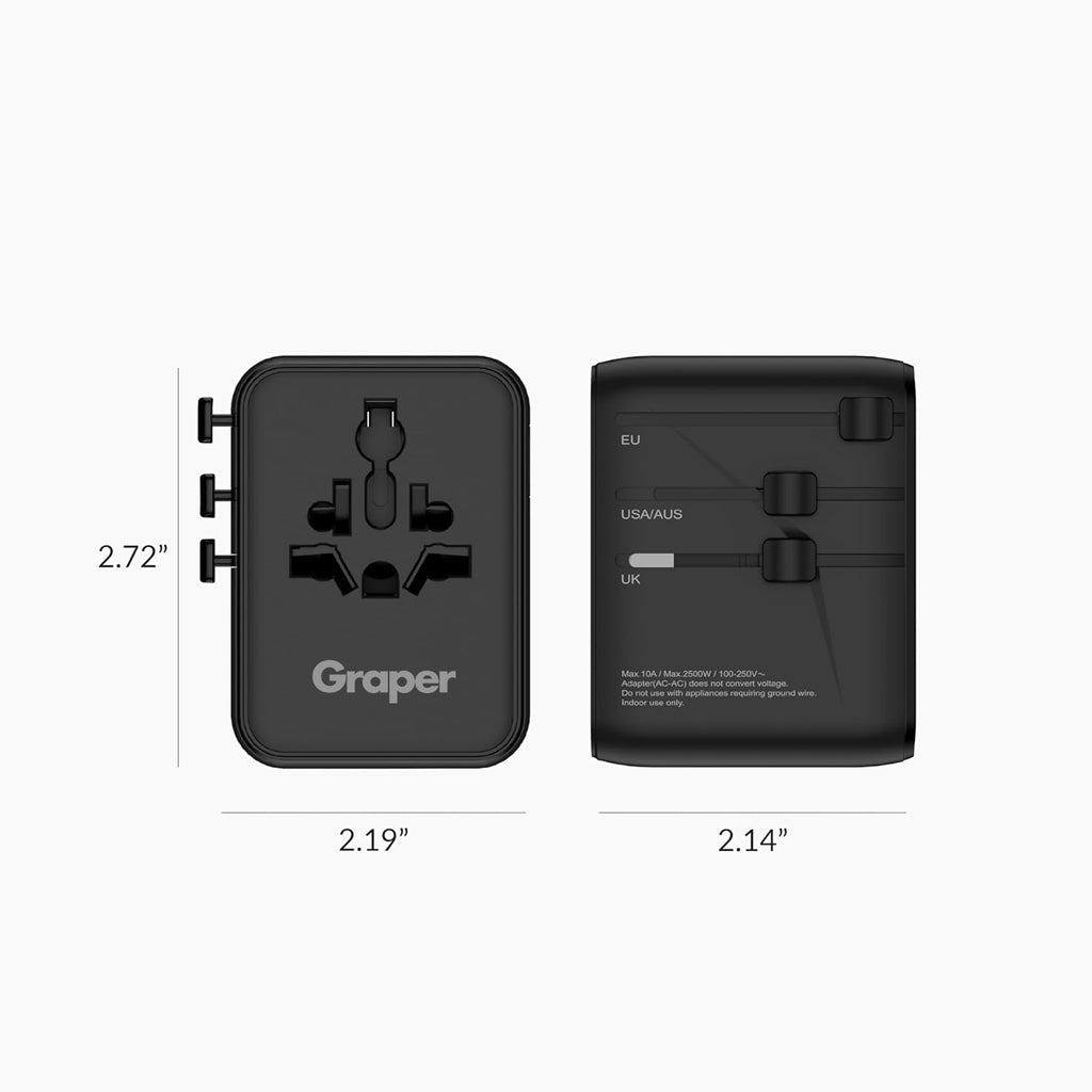Graper 45W GaN 5 Port + 2 AC Travel Adapter GRCH002 KTSUF7OGA 8954284458595