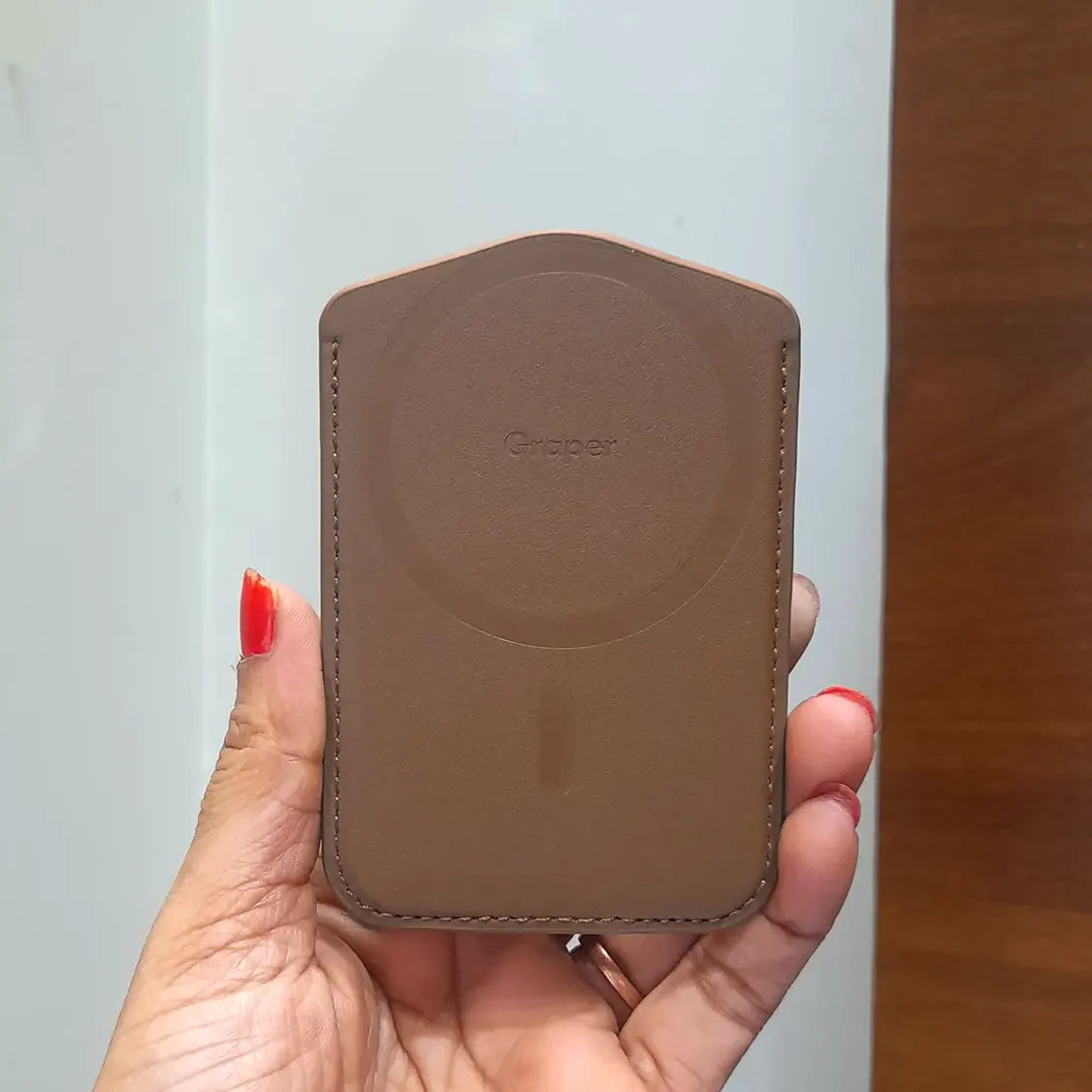 Graper Magnetic Card Holder Leather Pickup Bag Wallet for iPhone