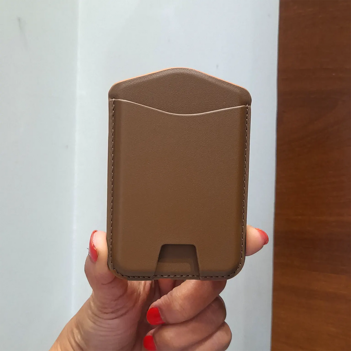 Graper Magnetic Card Holder Leather Pickup Bag Wallet for iPhone