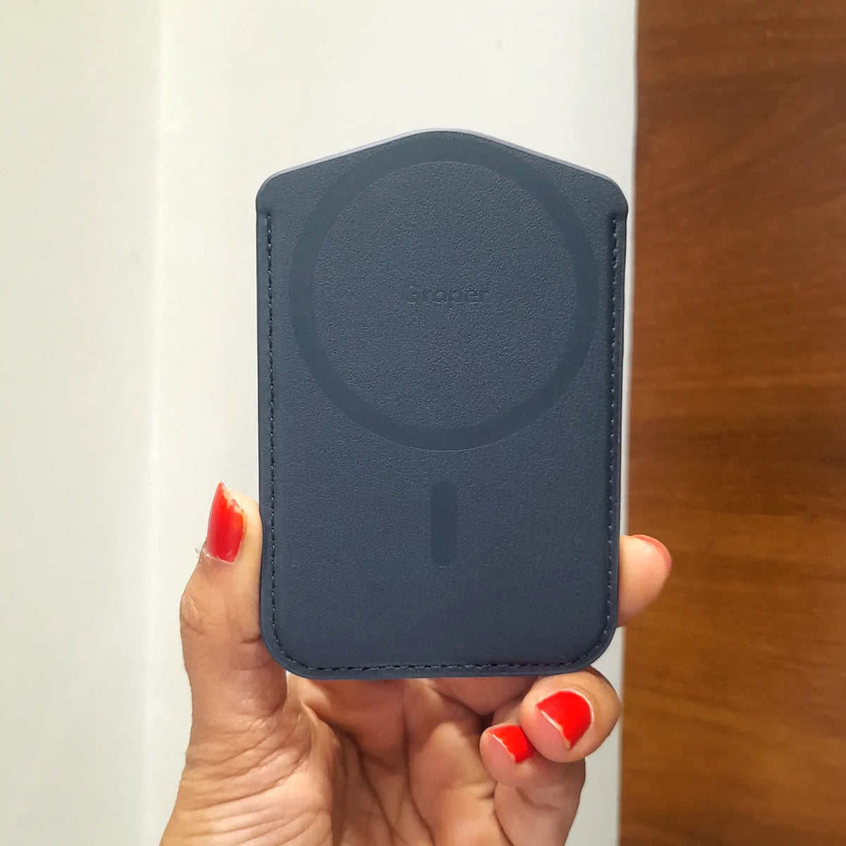 Graper Magnetic Card Holder Leather Pickup Bag Wallet for iPhone